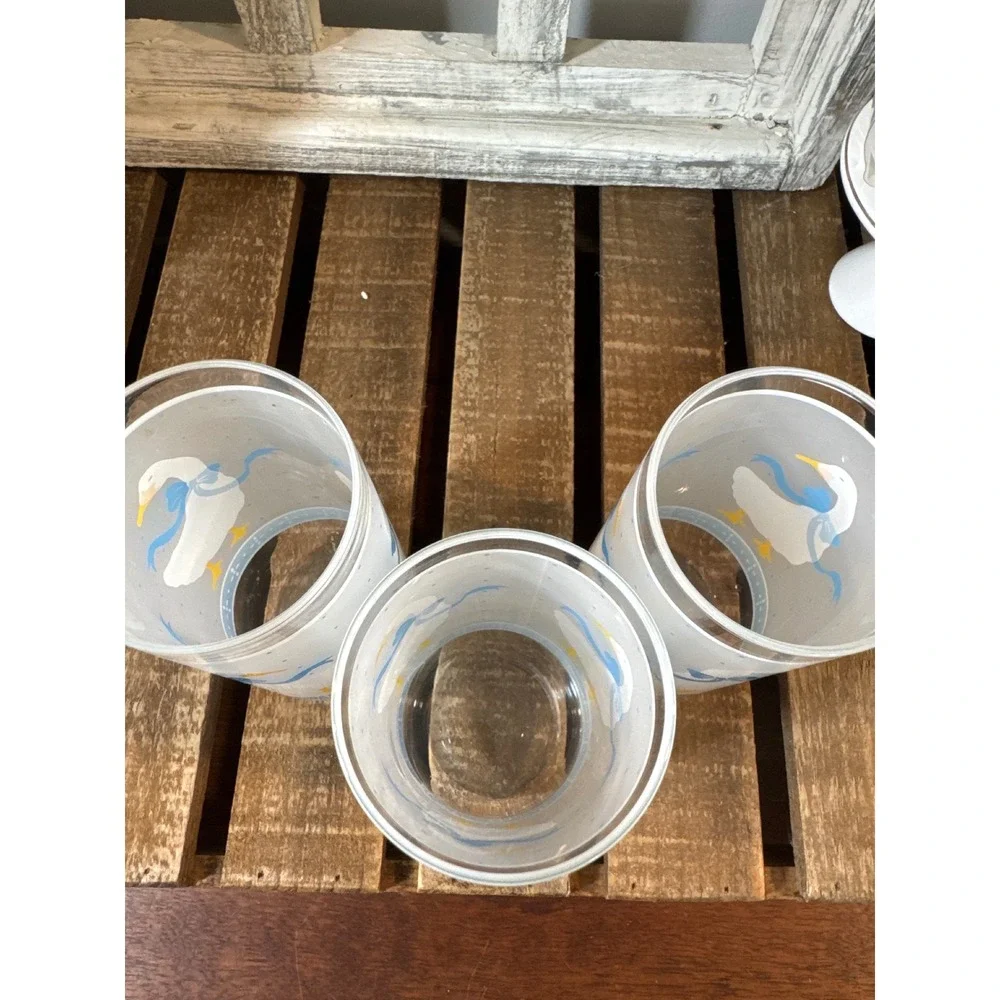 Vintage Aunt Rhody goose drinking glasses Cottage Core Granny Core Farmhouse